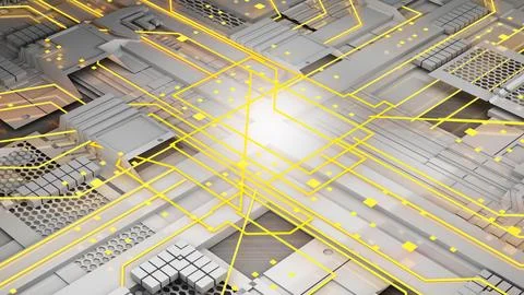 Abstract technology background,data transmission sci-fi concept,Nanotechnol.. Stock Illustration