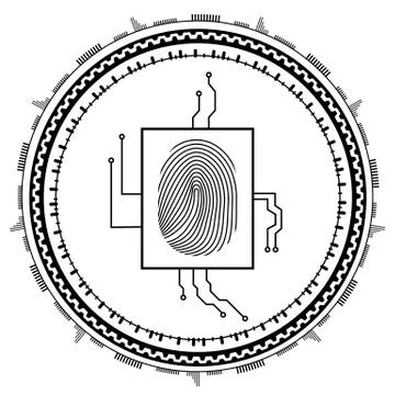 Abstract technology background.Security system concept with fingerprint . Eps 10 Stock Illustration