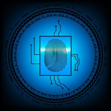 Abstract technology background.Security system concept with fingerprint . Eps 10 Stock Illustration