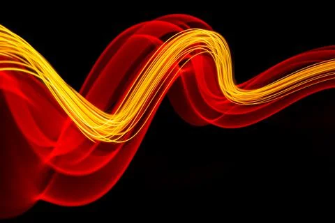 Abstract technology banner design. Digital neon lines on black background. Stock Illustration
