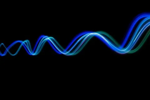 Abstract technology banner design. Digital neon lines on black background. Stock Illustration
