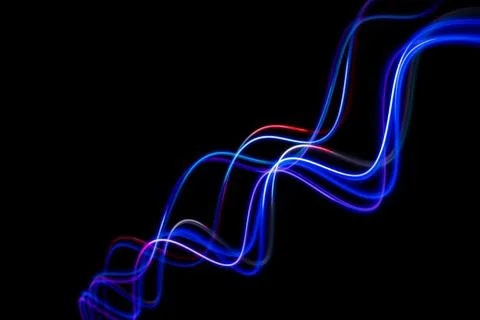 Abstract technology banner design. Digital neon lines on black background. Stock Illustration