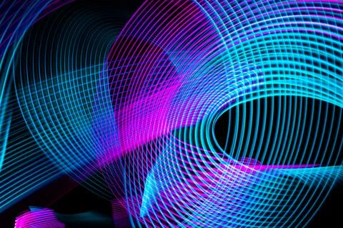Abstract technology banner design. Digital neon lines on black background Stock Illustration