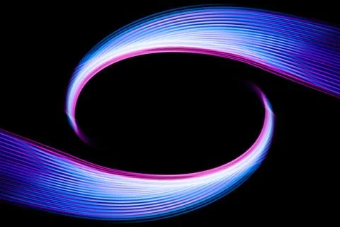 Abstract technology banner design. Digital neon lines on black background. Stock Illustration