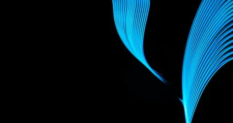 Abstract technology banner design. Digital neon lines on black background with 스톡 사진