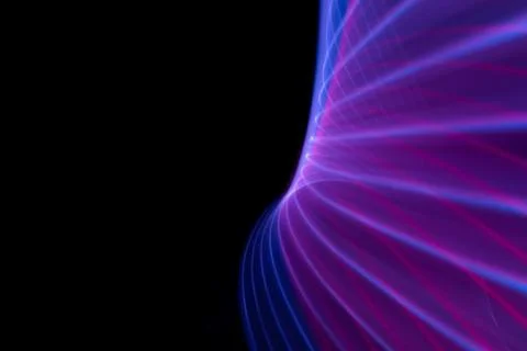 Abstract technology banner design. Digital neon lines on black background. 스톡 사진