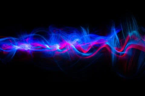 Abstract technology banner design. Long exposure, light painting. Vibrant Stock Illustration