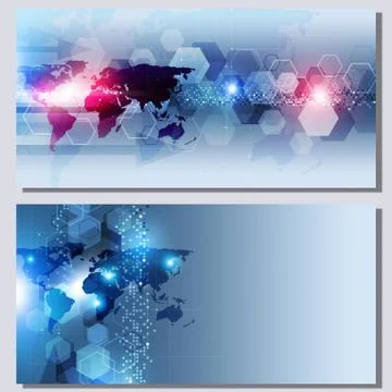 Abstract Technology Banners Stock Photos