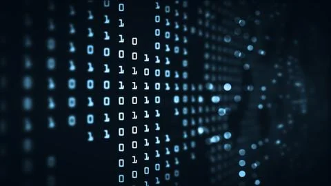 Abstract technology big data binary code futuristic background concept. Illustrazione stock