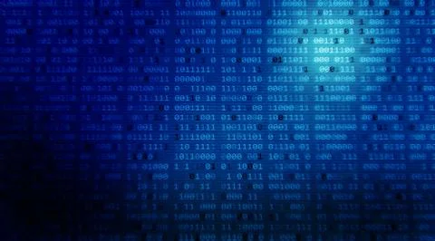 Abstract technology binary code background in color blue, matrix backdrop wit Stockillustratie