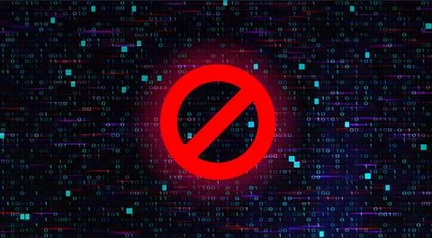 Abstract technology binary code background with error symbol Illustrazione stock