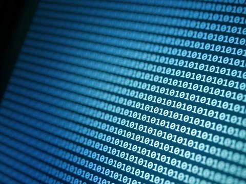Abstract Technology Binary code Background.Digital binary data and Secure Dat Stock Photos
