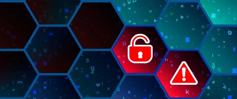 Abstract Technology Binary Code Dark Red Background. Cyber Attack, Ransomwa.. Illustrazione stock