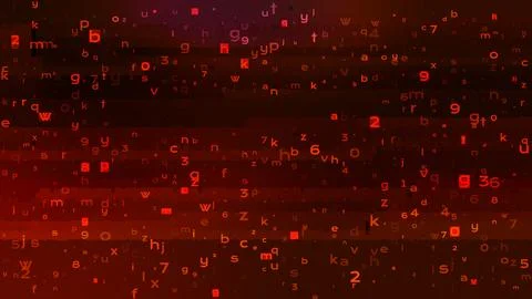 Abstract Technology Binary Code Dark Red Background. Cyber Attack Concept Illustrazione stock