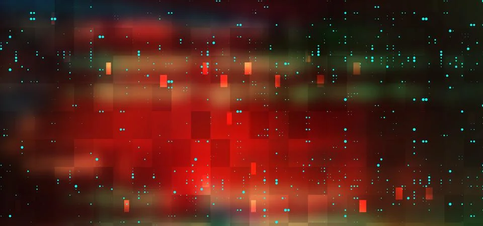 Abstract Technology Binary Code Dark Red Background. Cyber Attack, Ransomware Stock Illustration