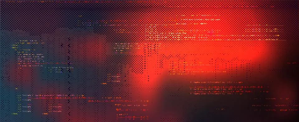 Abstract Technology Binary Code Dark Red Background Illustrazione stock