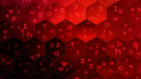 Abstract Technology Binary Code Dark Red Background. Cyber Attack, Ransomware Illustrazione stock