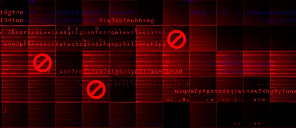 Abstract Technology Binary Code Dark Red Background. Cyber Attack, Ransomware イラスト素材
