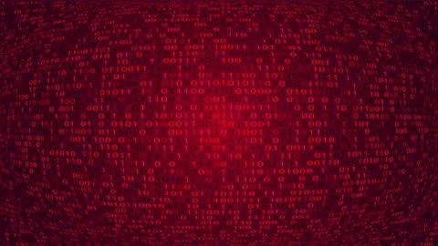 Abstract technology binary code red background with numbers Illustrazione stock