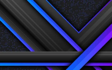 Abstract technology black and blue geometric background Stock Illustration