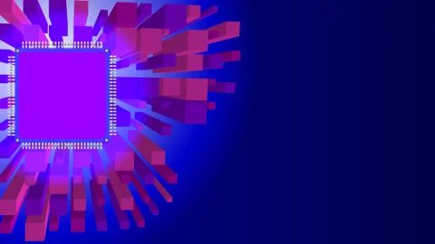 Abstract technology blue and purple perspective vector background Stock Illustration