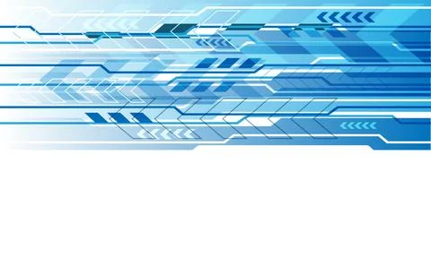 Abstract technology blue arrow geometric speed on white blank space design Stock Illustration