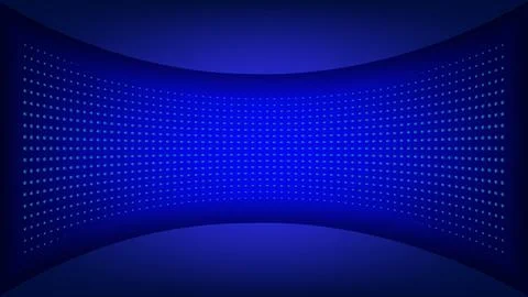 Abstract technology blue background with circles halftone dot and wave lines, Stock Illustration