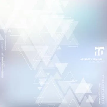 Abstract technology blue blurred background with triangles pattern overlay Stock Illustration
