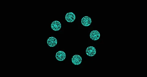 Abstract technology blue circles from animated dots, circles of particles. blend Stock Footage 165076470