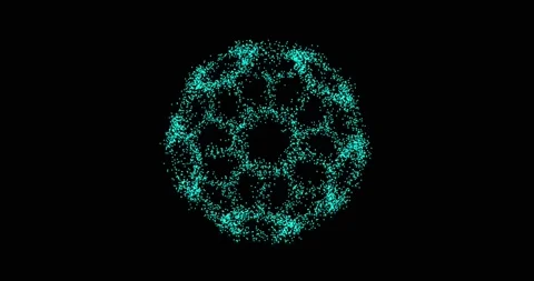 Abstract technology blue circles from animated dots, circles of particles. blend Stock Footage 168329810