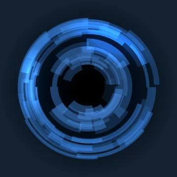 Abstract Technology Blue Circles Background. Vector 库存插图