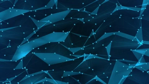 Abstract technology blue dots and connected line wave background. Plexus wa.. Stock Footage 291176244