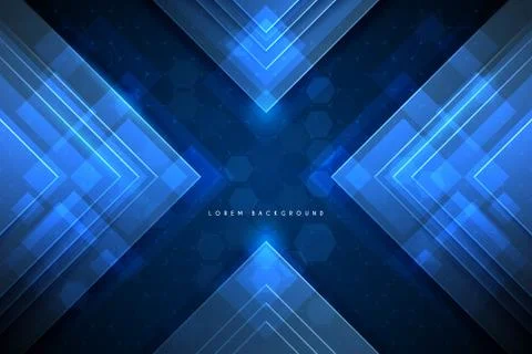 Abstract technology blue geometric shape background Stock Illustration