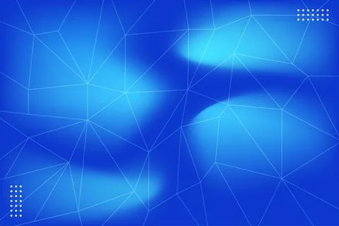 Abstract Technology Blue Geometric Triangular Background with Gradient Stock Illustration
