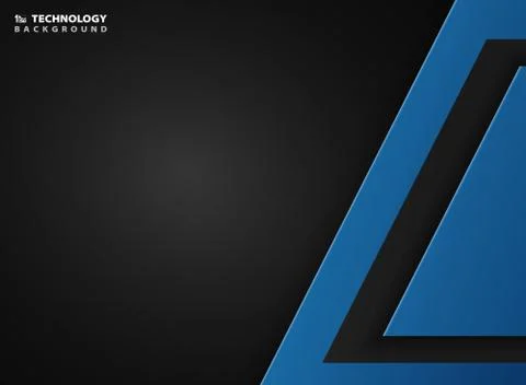 Abstract technology of blue on gradient black background. Stock-Illustration