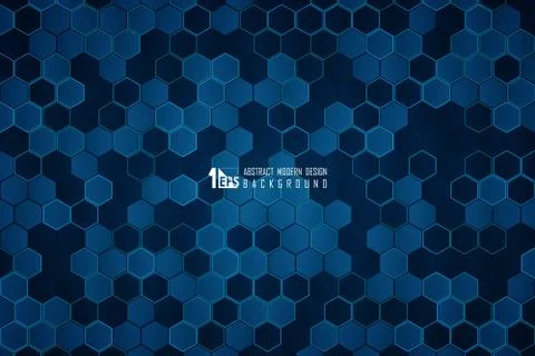 Abstract technology blue hexagonal of geometric pattern design background. イラスト素材