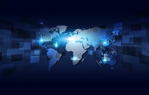 Abstract Technology Blue Interface Stock Illustration