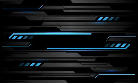 Abstract technology blue light black circuit cyber futuristic grey metallic Stock Illustration