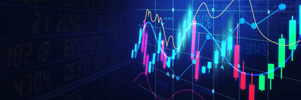 Abstract Technology Blue linechart background Stock Illustration