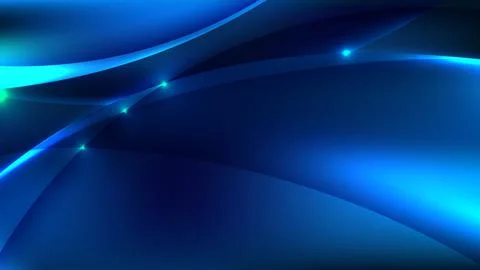 Abstract technology blue neon glowing energy light effect on dark background Stock Illustration