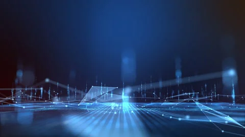 Abstract technology blue plexus background. Futuristic concept. Stock Footage 265009022