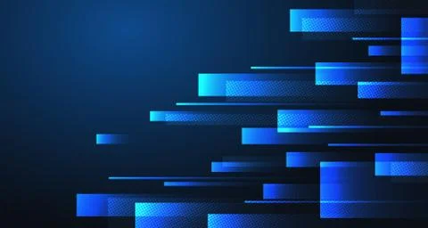 Abstract technology blue rectangles pattern design artwork background. Stock Illustration