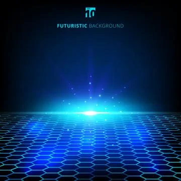 Abstract technology blue wire network futuristic wireframe data visualisation Stock Illustration