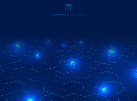 Abstract technology blue wire network futuristic wireframe data visualisation Illustrazione stock