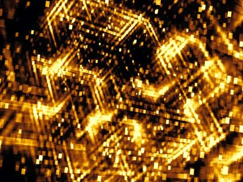 Abstract technology blur with cubes - digitally generated image Stock Illustration