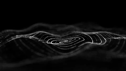 Abstract technology circle black wave. Big data transfer visualization. Stock Footage 310321068