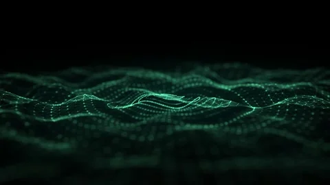 Abstract technology circle green wave. Big data transfer visualization. Stock Footage 310321422