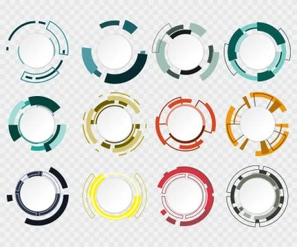 Abstract technology circle grey white and colorful communication design raw m Stock-Illustration