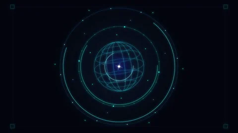 Abstract technology circle motion graphic animation loop with futuristic glowing Stock Footage 346736646