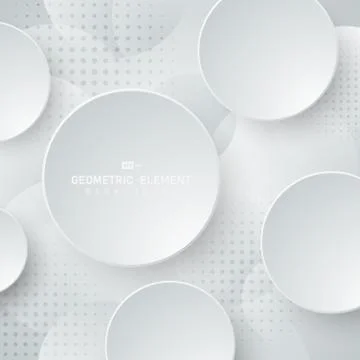 Abstract technology circle pattern design with 3d shadow background. Illustrazione stock